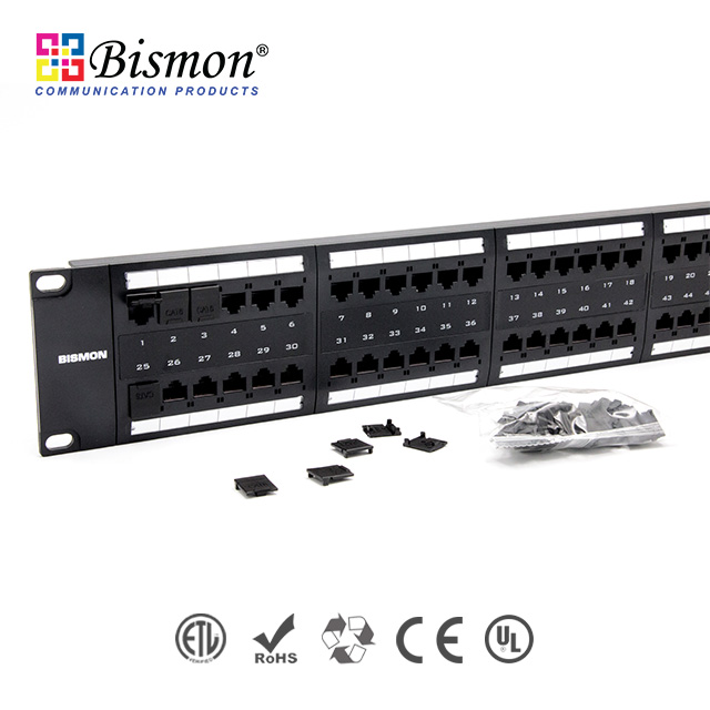 48-Port-Cat-6-Patch-Panel-RJ45-with-Dust-Cover